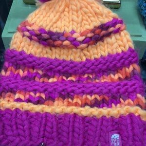The North Face Kids' Orange and Purple Knit Beanie